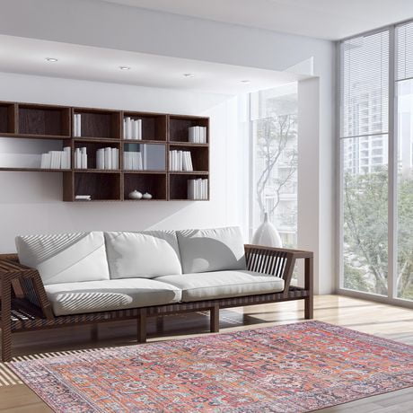 ECARPET Oriental Indoor Area Rug Flatweave Carpet for Living Room, Bedroom, Eco Friendly, Machine Washable, Sultan Collection