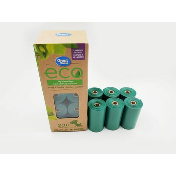 ECO Dog Waste Bags, Great Value Eco Dog Poop Bags 200ct-scented