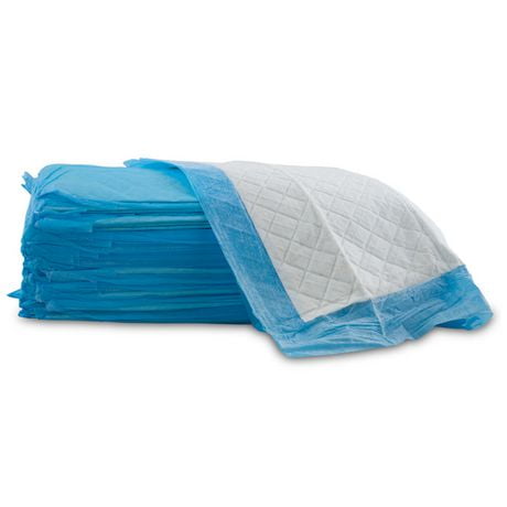 UltraBlok Disposable Incontinence Underpads for Bed + Furniture, White/Blue, Large 23" X 36", 20 Ct