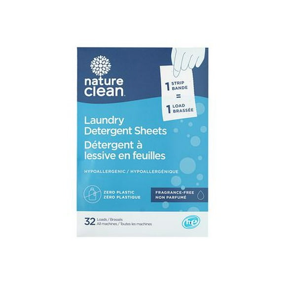 Nature Clean Detergent a lessive en feuilles Non Parfume 32ct
