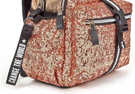 justice pink sequin backpack