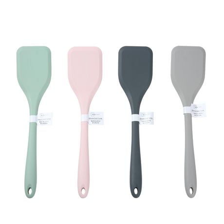 Mainstays Assorted Color Silicone Solid Turner, Heat-Resistance, Non-Scratch, Odorless, MS Color Silicone Solid Turner