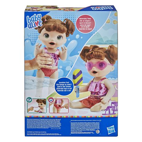 Baby Alive Gouter Ensoleille Mange Et Fait Caca Poupee A Baigner Moule Enfants Des 3 Ans Cheveux Bruns Walmart Canada