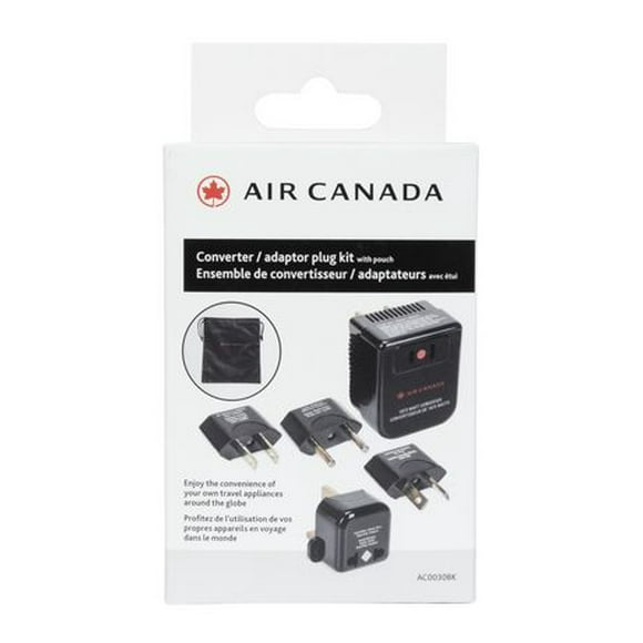 Air Canada Converter / Adapter Plug Kit with Pouch, 7 pieces