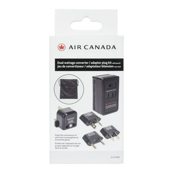 Air Canada Dual Wattage Converter / Adapter Kit, 7 pieces