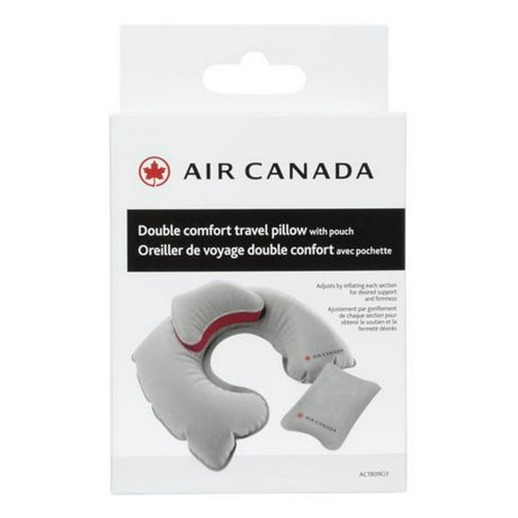 Air Canada Double Comfort Travel Pillow with Pouch, Travel Pillow