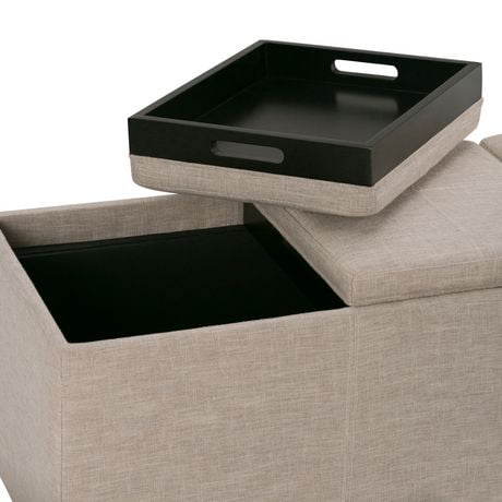 WyndenHall Franklin Extra Large Rectangular Storage Ottoman with 3 ...