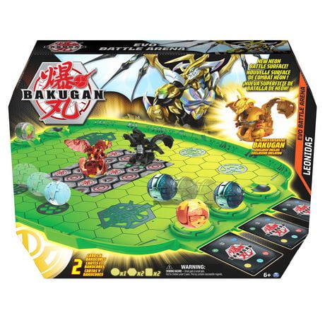 Bakugan Evo Battle Arena, Includes Exclusive Leonidas Bakugan, Neon Game Board for Bakugan Collectibles, for Ages 6 and Up