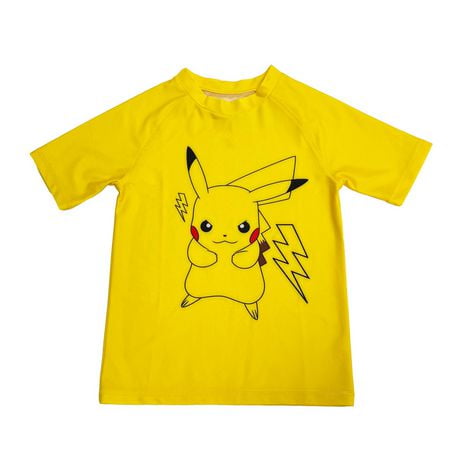 Pokemon Boys Pikachu Charged Up Short Sleeve Rash Guard, Sizes: XS-XL