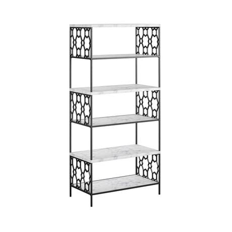 CosmoLiving by Cosmopolitan Ella 5 Shelf Bookcase, White/Gold