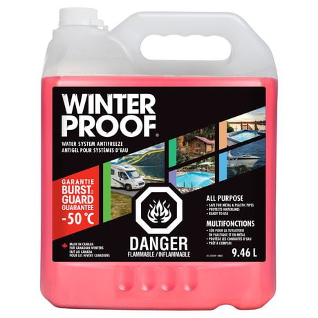 WinterProof™ - All Purpose Water System Antifreeze with BurstGuard™ Guarantee -50°C, Plumbing Antifreeze 9.46 L