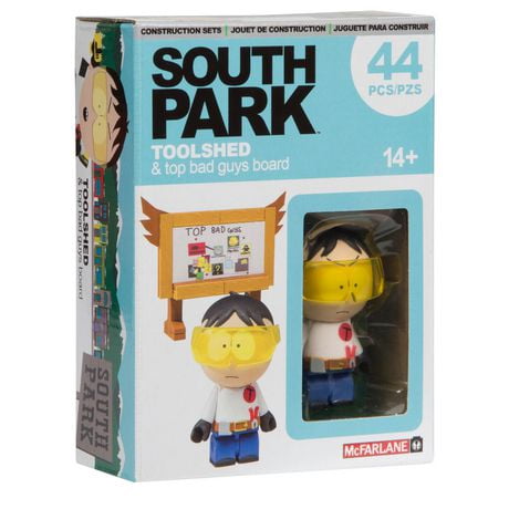 SOUTH PARK MICRO CONSTRUCTION SET - "TOOLSHED" STAN WITH TOP BAD GUYS BOARD
