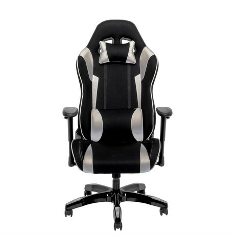 Corliving Black And Silver High Back Ergonomic Gaming Chair