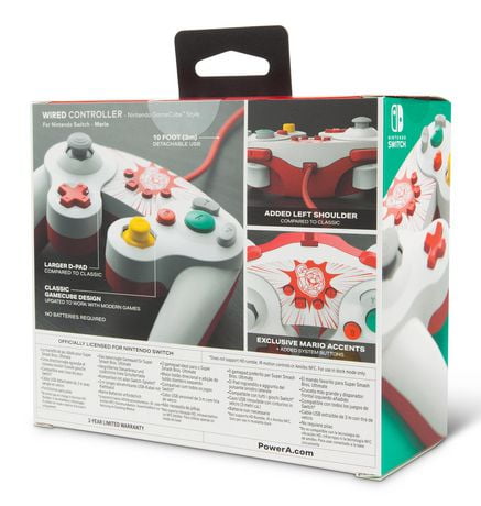 PowerA Wired Controller for Nintendo Switch – GameCube style Mario ...