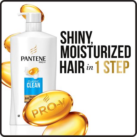 Káº¿t quáº£ hÃ¬nh áº£nh cho Pantene Pro-V Classic Clean 2 in 1 Shampoo & Conditioner, 900 mL