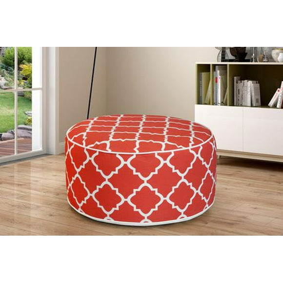 VIOLA Inflatable Ottoman - Red Grid