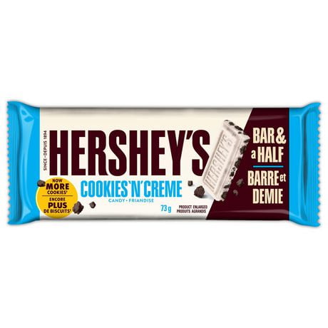 HERSHEY'S COOKIES 'N' CREME King Size Candy Bar, 73 g