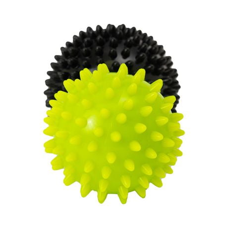 GoZone 2-Pack Therapy Massage Balls – Black/Green, Portable and lightweight