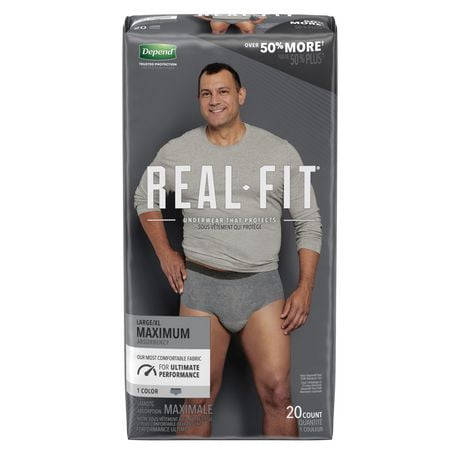Depend Real Fit Incontinence Underwear for Men, Maximum Absorbency (Small/Medium and Large/Extra Large), 20 - 22 Count