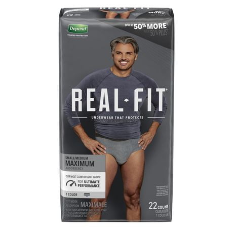 Sous-vêtement d’incontinence Depend Real Fit pour hommes, absorption maximale 20 -22 Unités