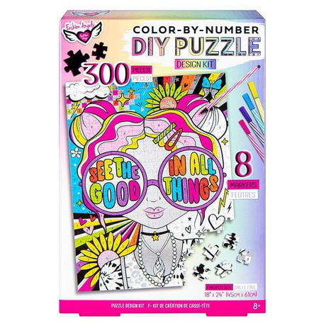 Fashion Angels Color by Number DIY Puzzle, Color and Customize!