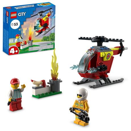 LEGO City Fire Helicopter 60318 Toy Building Kit (53 Pieces)