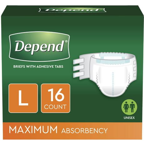 Depend Incontinence Protection with Tabs, Maximum Absorbency (Small/Medium and Large/Extra Large), 16 - 20 Count