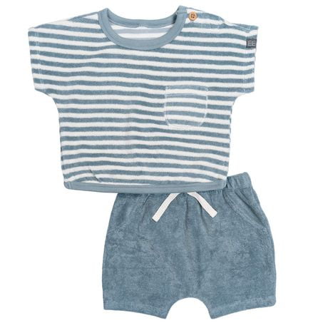 Modern Moments by Gerber - Baby - Shirt and Shorts 2 Piece Set - Stripe, 2 Piece Set