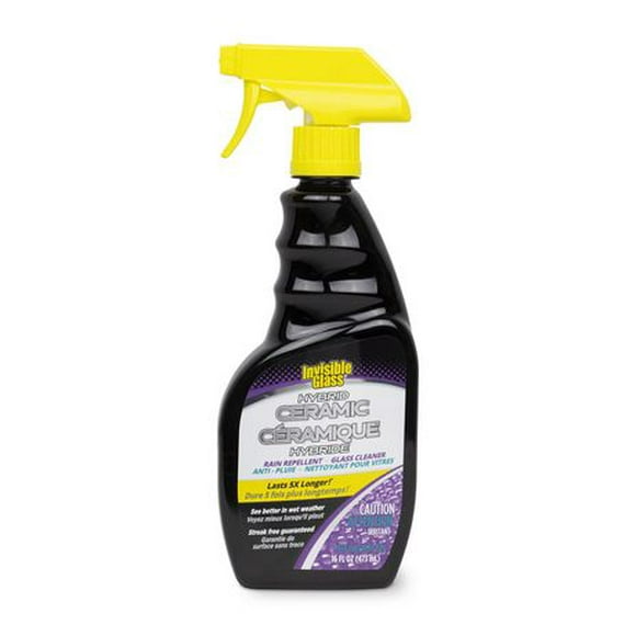 INVISIBLE GLASS Hybrid CERAMIC Rain Repellent & Glass Cleaner, See better in wet weather.