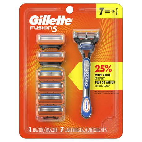 Rasoir Gillette Fusion5 pour hommes manche avec 7&nbsp;cartouches de rechange