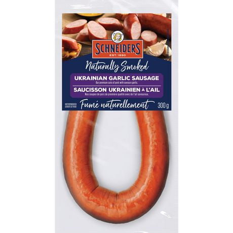 Schneiders Naturally Smoked Ukrainian Garlic Sausage Ring, 1 Sausage, 300 g