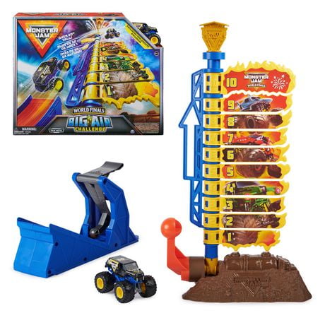 Monster Jam World Finals Big Air Challenge Playset with Exclusive 1:64 Scale Die-Cast Monster Truck, Kids Toys for Boys and Girls Ages 3 and up (Walmart Exclusive), Die-Cast Monster Truck