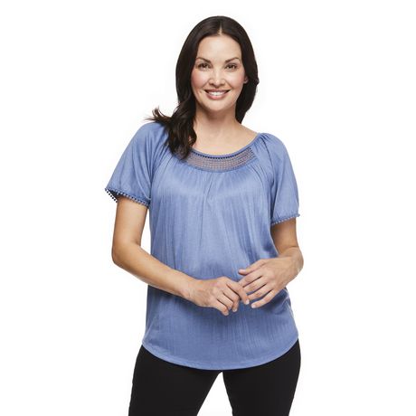 Penmans Women's Crochet Trim Peasant Top | Walmart Canada