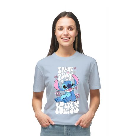 Disney Lilo & Stitch Ladies Treat With Kindness Short Sleeve T-Shirt ...