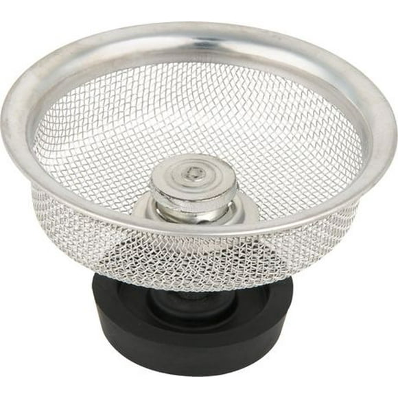 Peerless Mesh Sink Strainer with Stopper in Satin Nickel, Sink Strainer with Stopper
