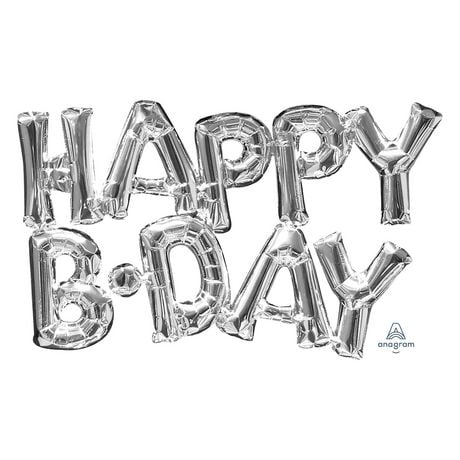 Anagram International Party Eh! Silver "Happy Birthday" Banner, Includes one piece