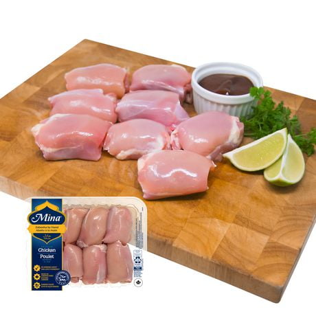 Cuisses de poulet désossées sans peau halal Mina, 8 Cuisses, 0,62 - 0,76 kg