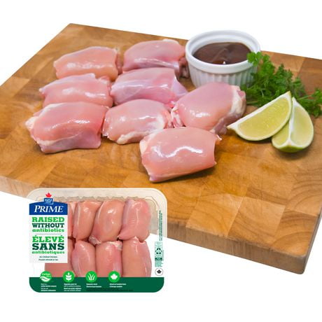 Cuisses de poulet désossées sans peau frais Prime élevé sans antibiotiques 8 Cuisses