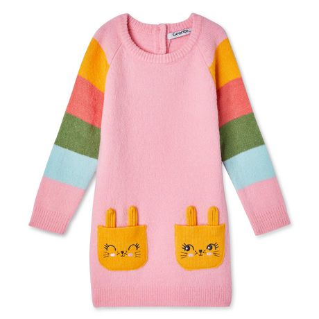 George Toddler Girls' Critter Pocket Sweater Dress | Walmart Canada