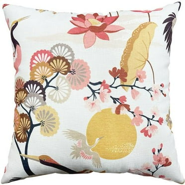 hometrends Cosmic Crane Floral Decorative Pillow, 18x18" Cushion