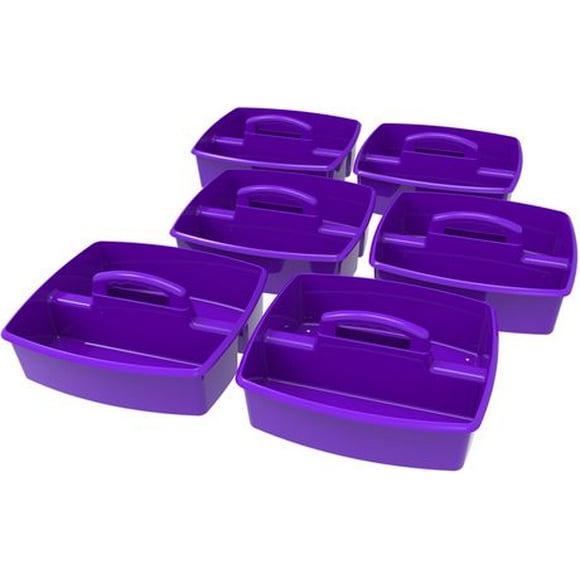 Storex Panier de rangement avec poignée /Grande taille/ Violet (6 unités/paquet)
