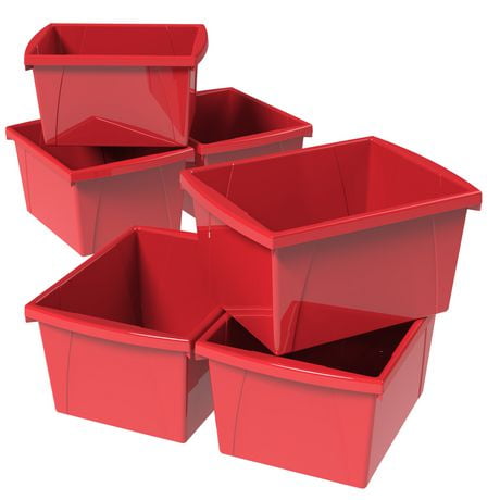 Storex 4 Gallon&15L Classroom Storage Bin /Red (6 units/pack)