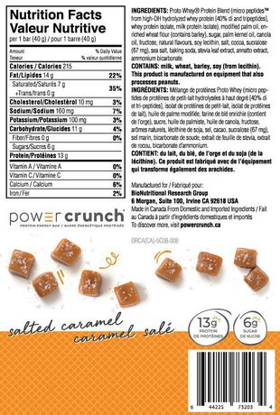 power crunch bars nutrition