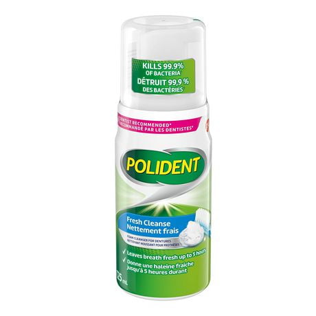 Polident Fresh Cleanse Foaming Daily Denture Cleanser, 125 ml