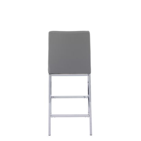 CorLiving Huntington Chrome And Grey Leatherette Bar Stools | Walmart ...