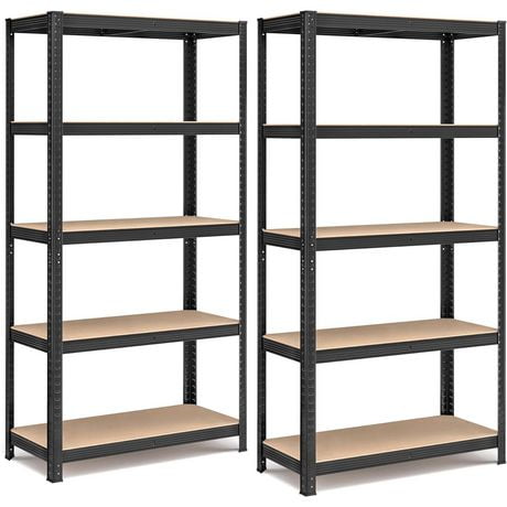 Boutique Home Pack of Two 5-Tier Heavy-Duty Steel Shelving Storage Units