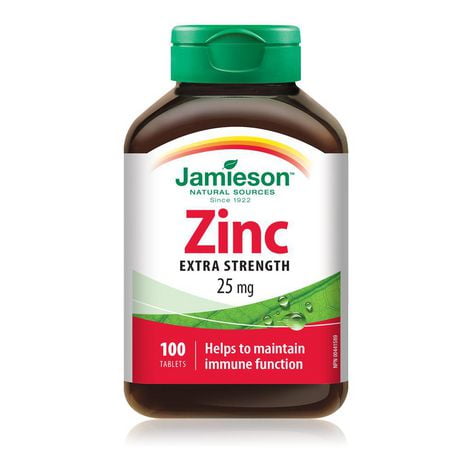 Jamieson Comprimés de Zinc 25 mg 100 comprimés