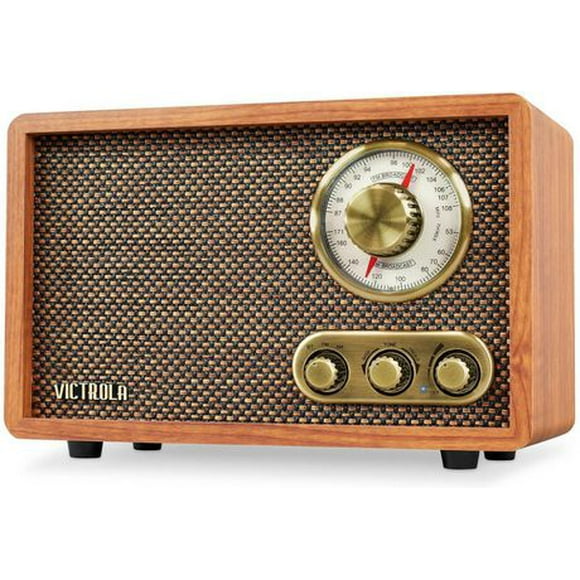 Victrola Radio FM / AM Bluetooth rétro en bois avec cadran rotatif