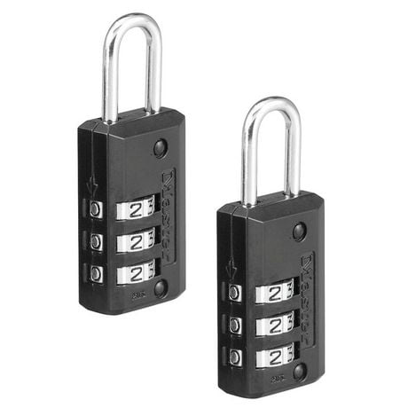 Master Lock Canada Master Lock Set-Your-Own Combination Luggage Padlocks #646T, 20mm,  pack of 2,  numeric.