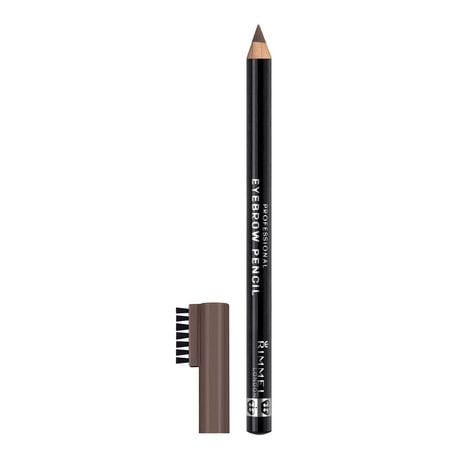 Rimmel Brow This Way Professional Pencil, stunning natural look, 2 in 1 brush & pencil, 100% Cruelty-Free, Define your eyebrows